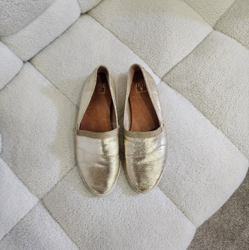 Frye Melanie Metallic Slip on Shoes